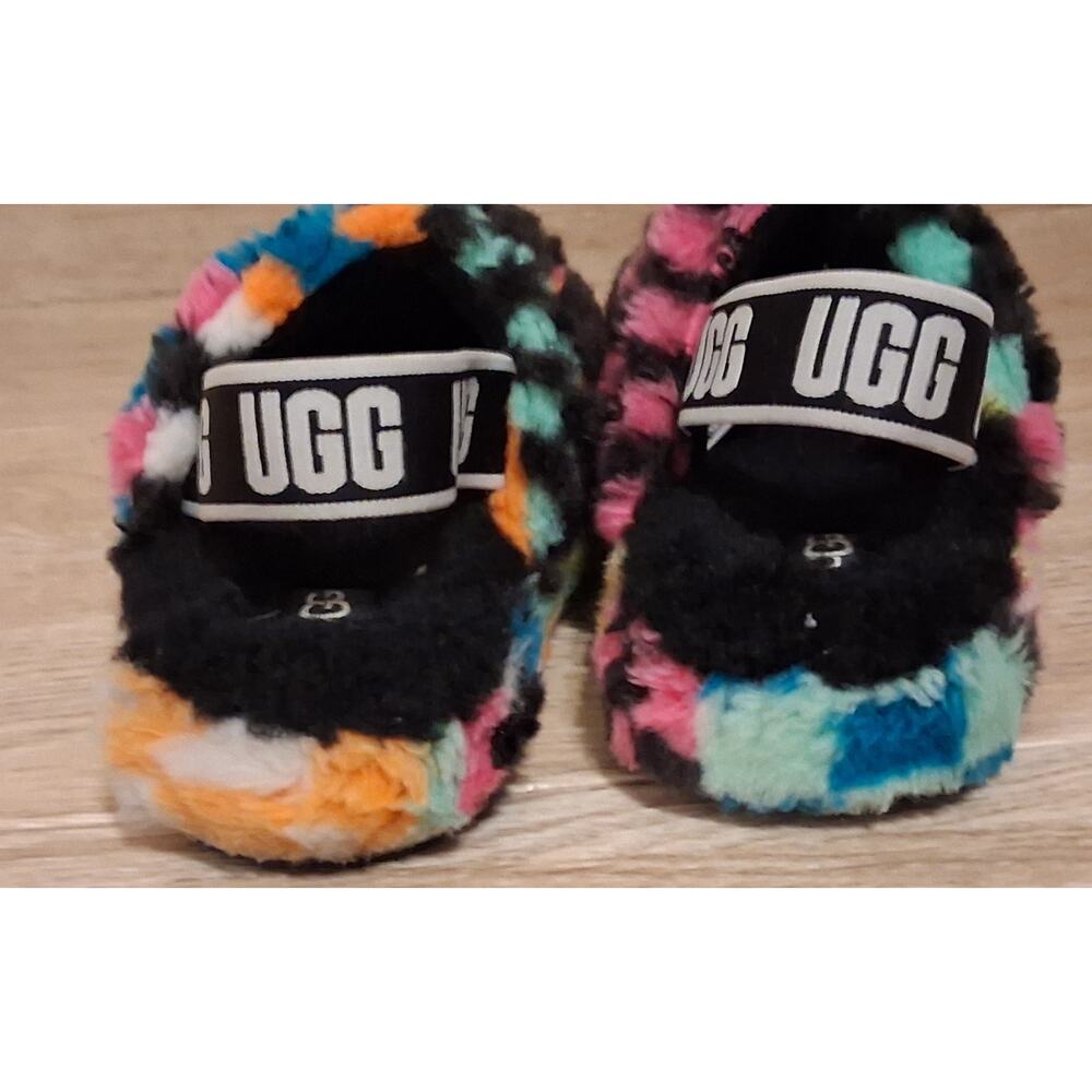 Big Girls Size 1 Multicolor UGG Fluff Yeah Slide Slipper Pre-owned Kids - Picture 5 of 5